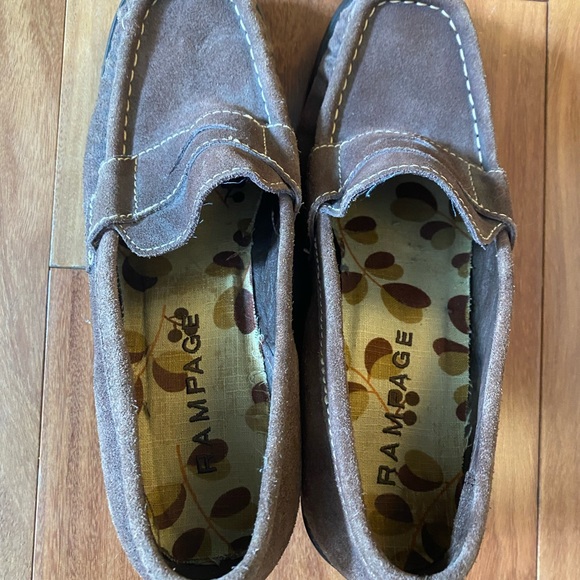 Deep purple suede wedge loafers - Picture 5 of 6